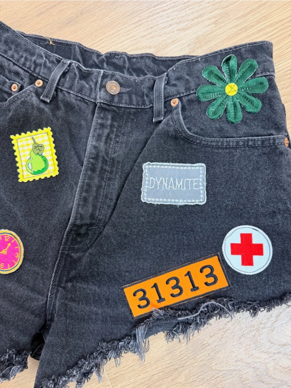 Levi's Patchwork Denim Cut‎ off Shorts